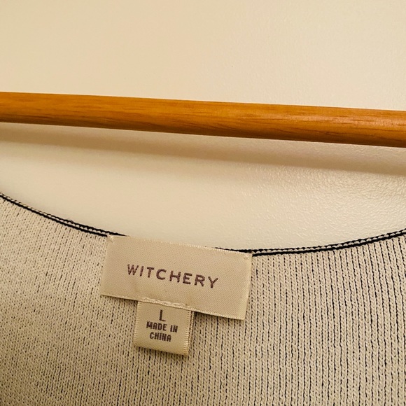 Witchery Size L Viscose Black/ White Top - Picture 4 of 8